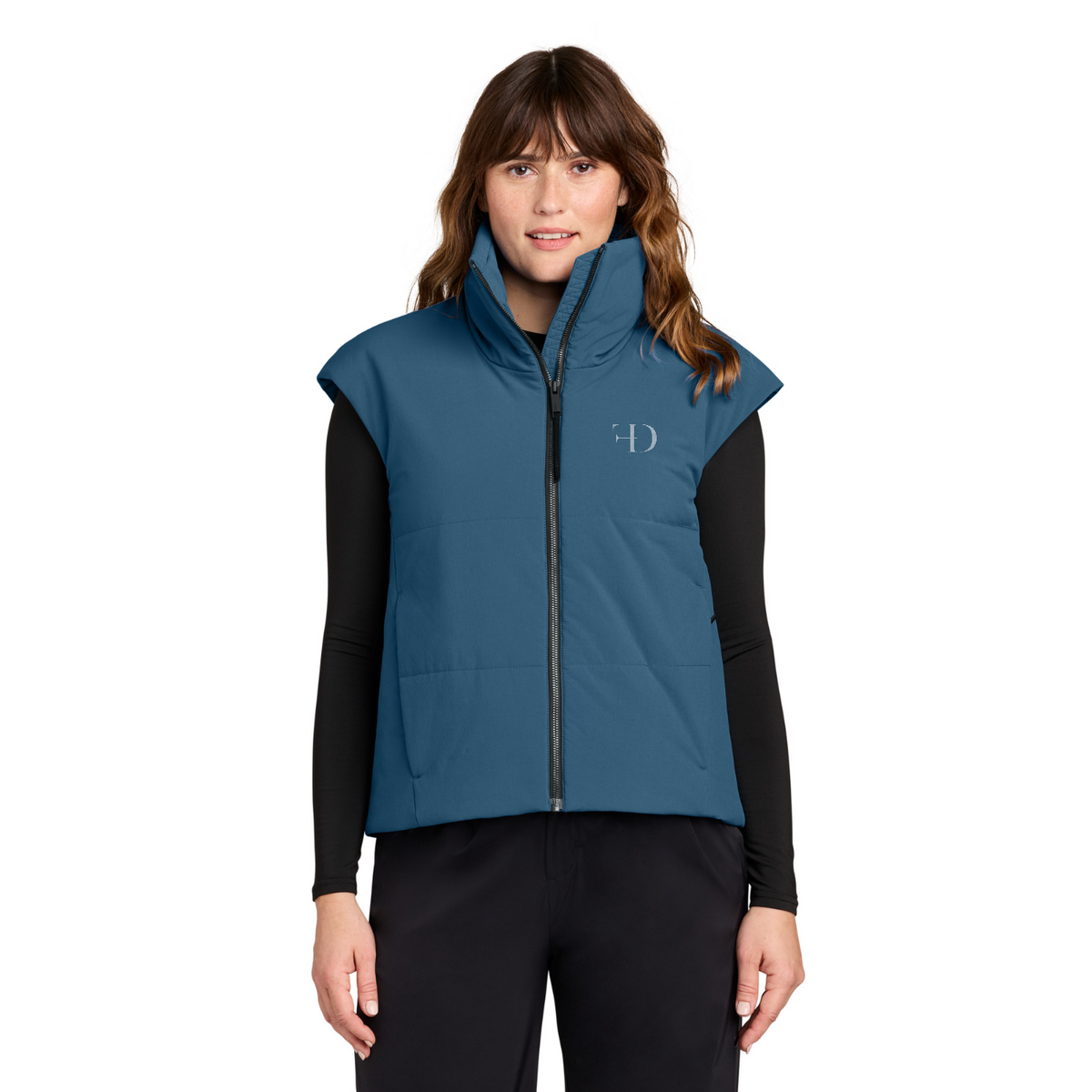 MiiR Women's Sashiko Stretch Puffy Vest — model