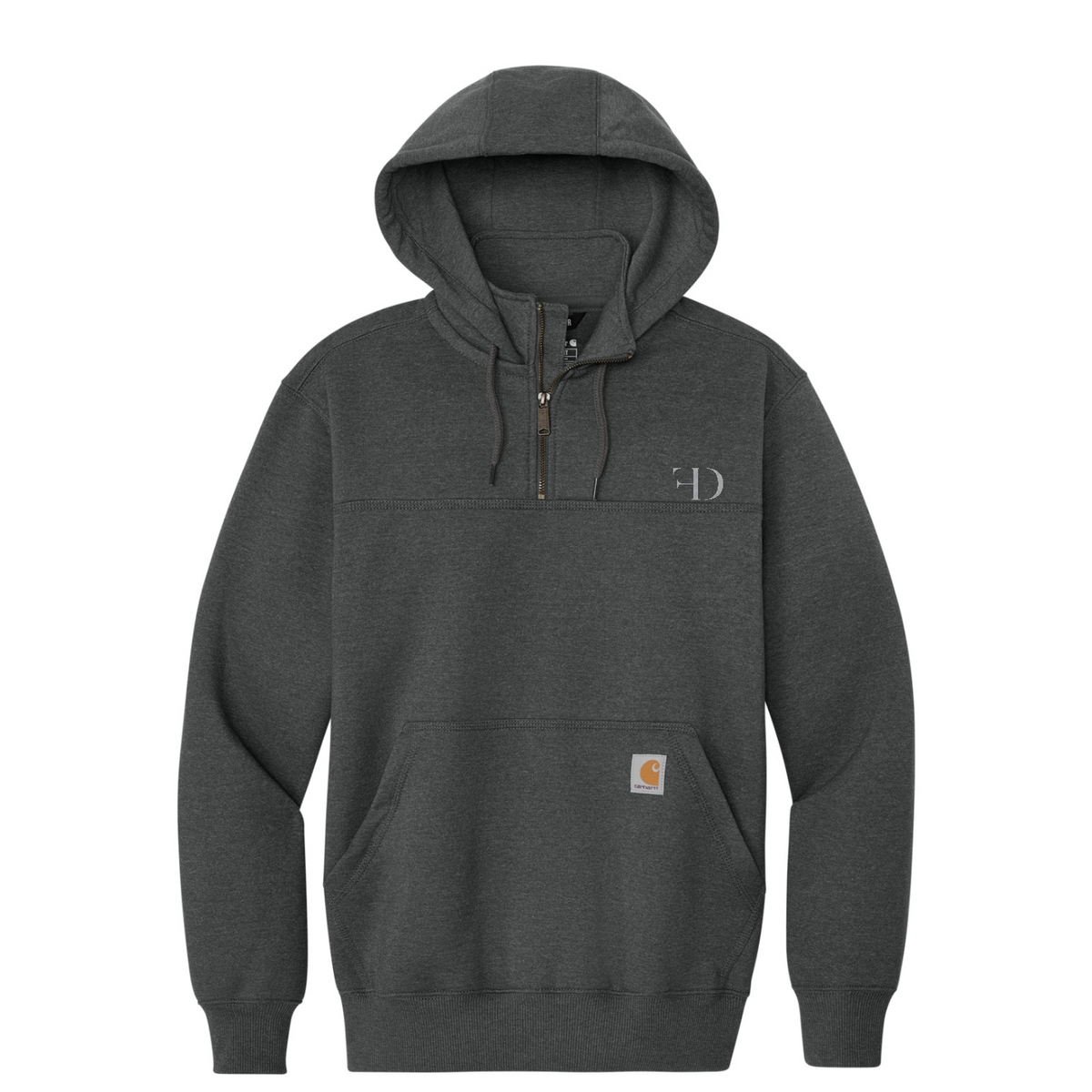 Carhartt  Rain Defender  Paxton Heavyweight Hooded Zip Mock Sweatshirt — Carbon Heather