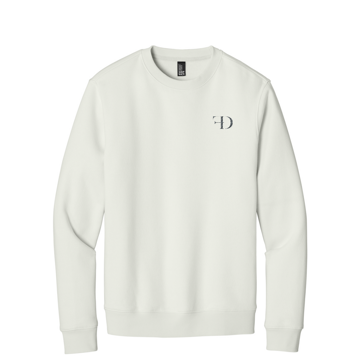 District Perfect Weight Fleece Crew — White Onyx