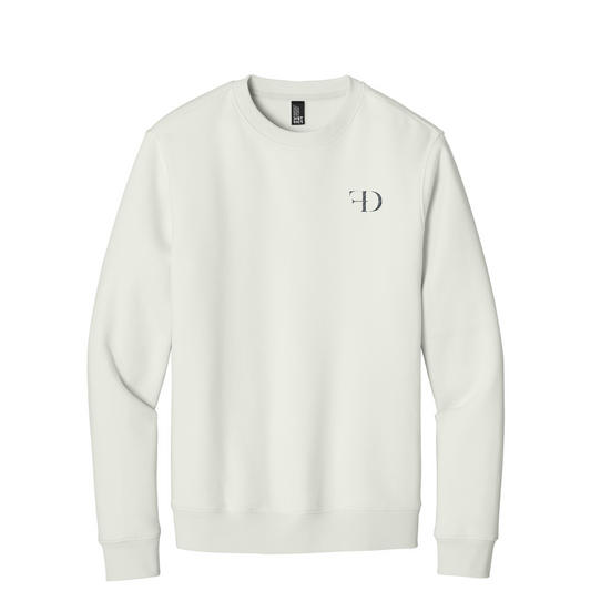 District Perfect Weight Fleece Crew — White Onyx