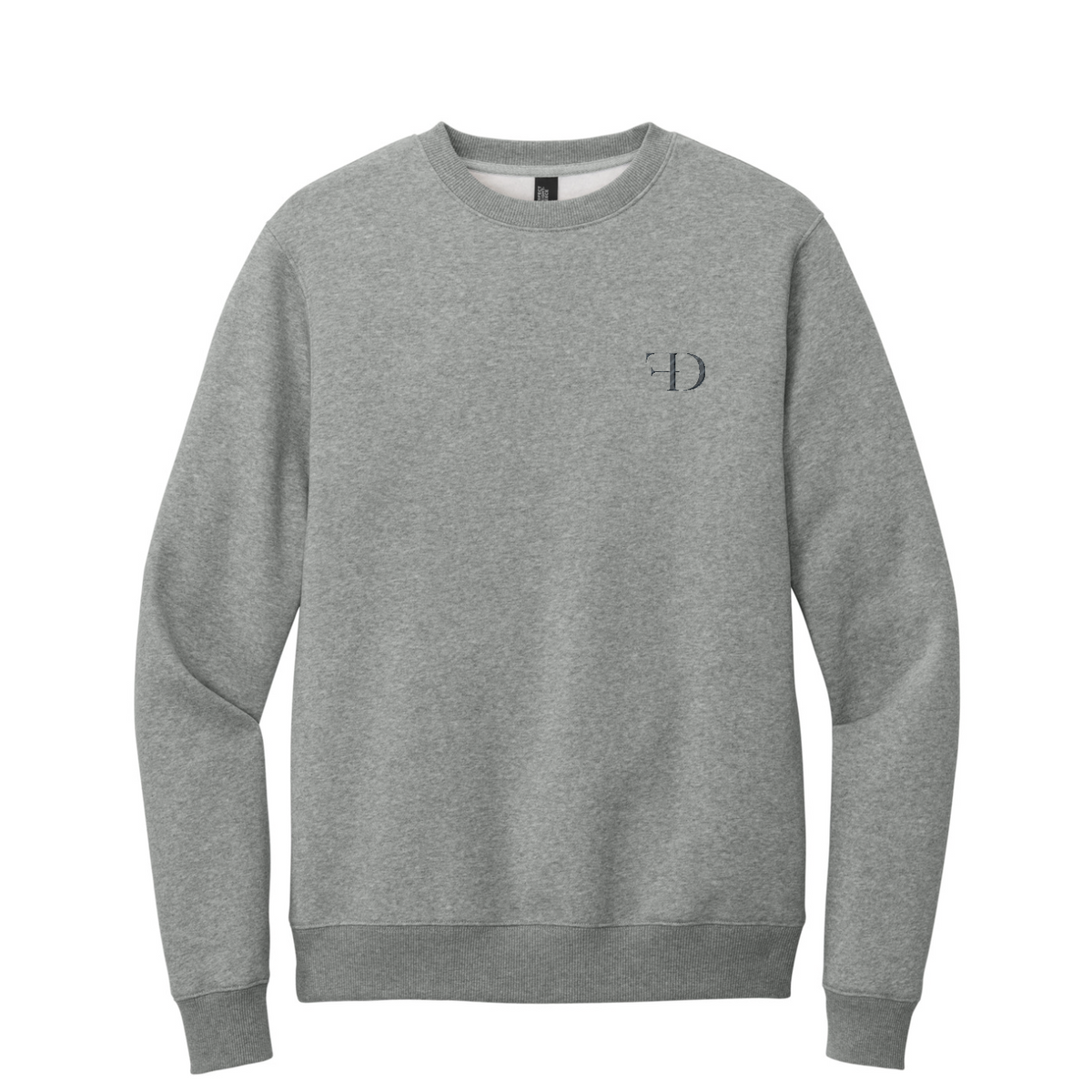 District Perfect Weight Fleece Crew — Heathered Steel