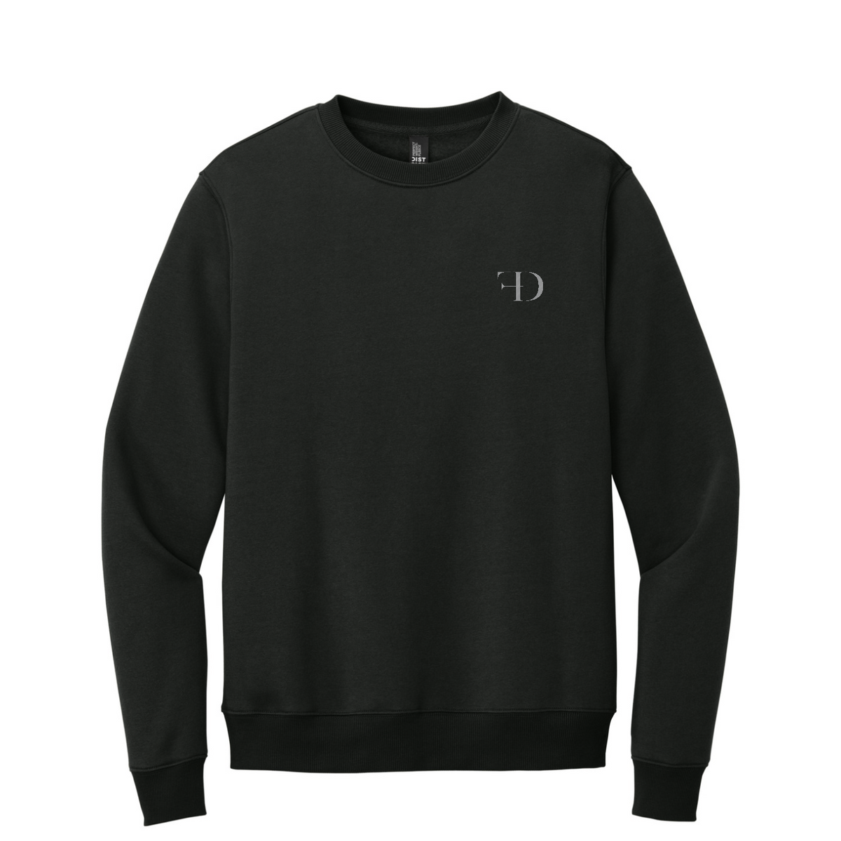 District Perfect Weight Fleece Crew — Jet Black