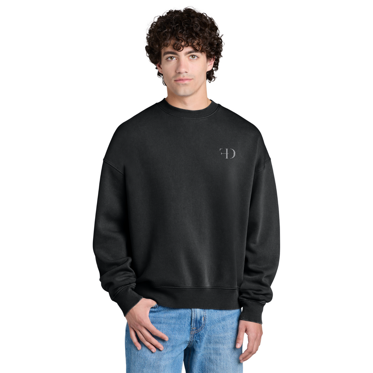 Stanley/Stella Unisex Easer Vintage Crewneck Sweatshirt — model