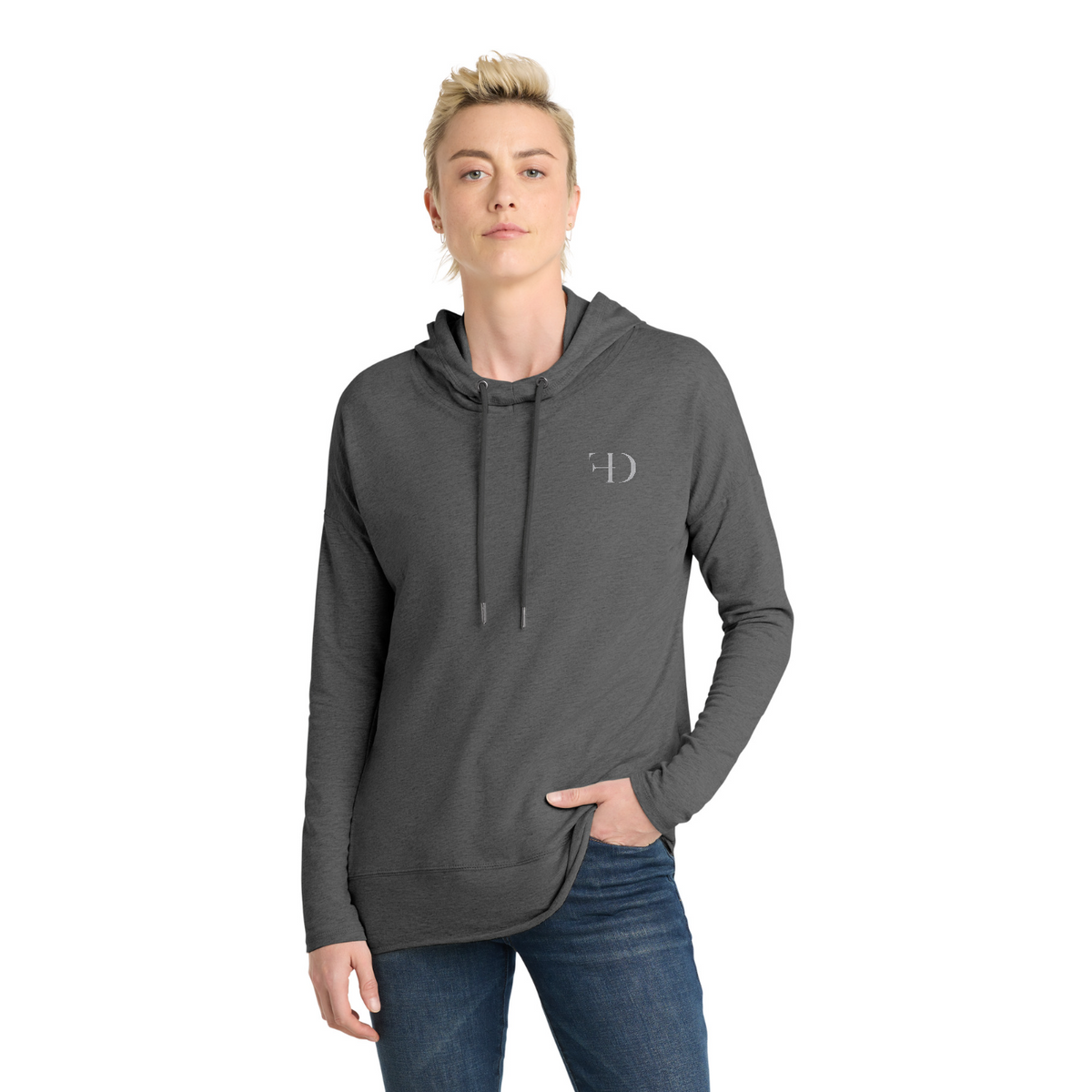District  Women's Featherweight French Terry  Hoodie — model