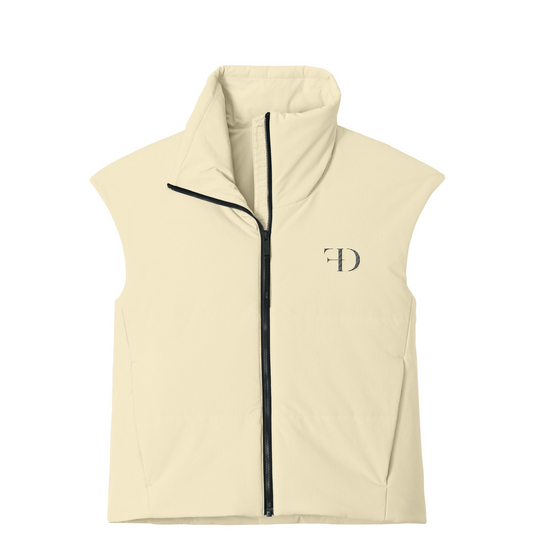 MiiR Women's Sashiko Stretch Puffy Vest — Alabaster