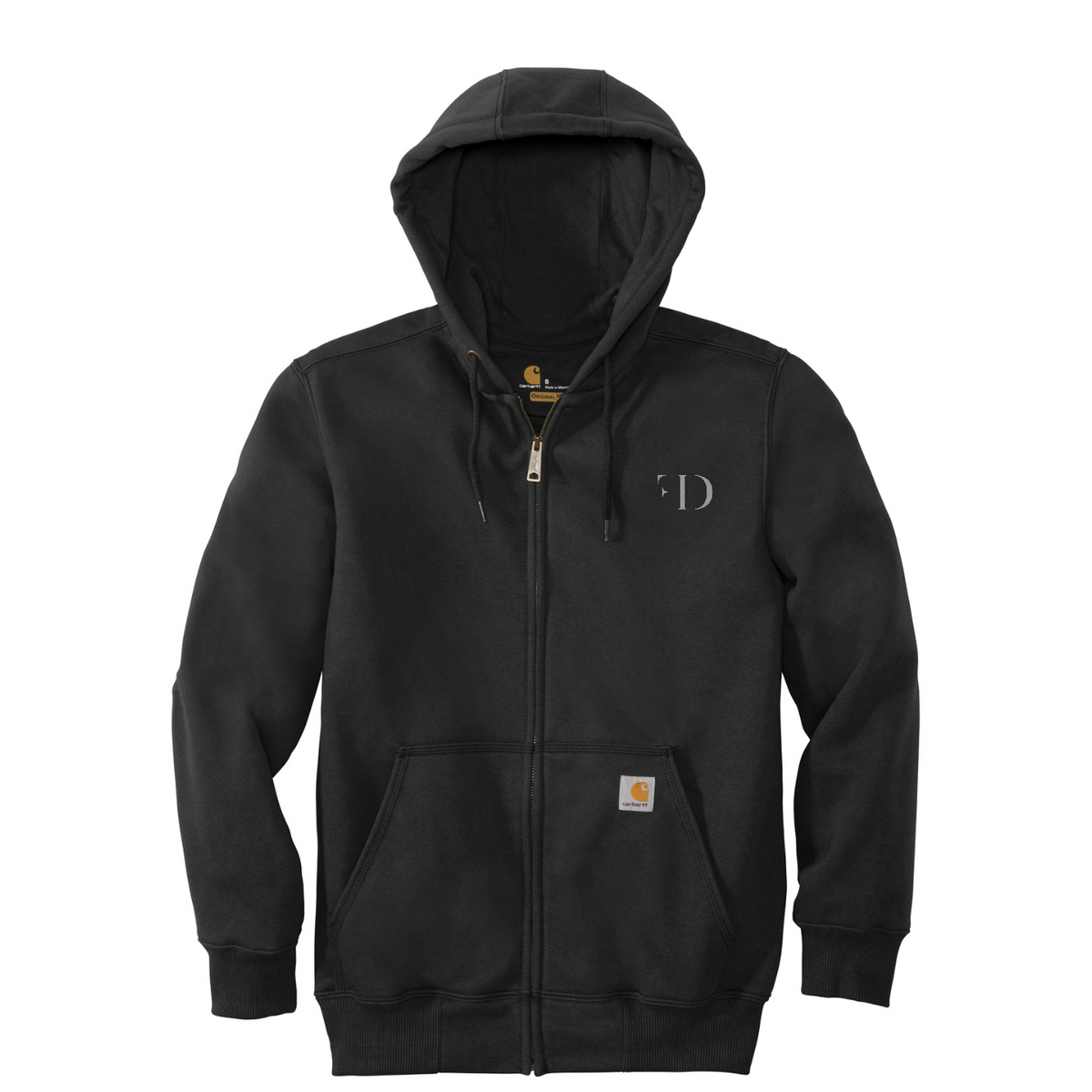 Carhartt  Rain Defender  Paxton Heavyweight Hooded Zip-Front Sweatshirt — Black