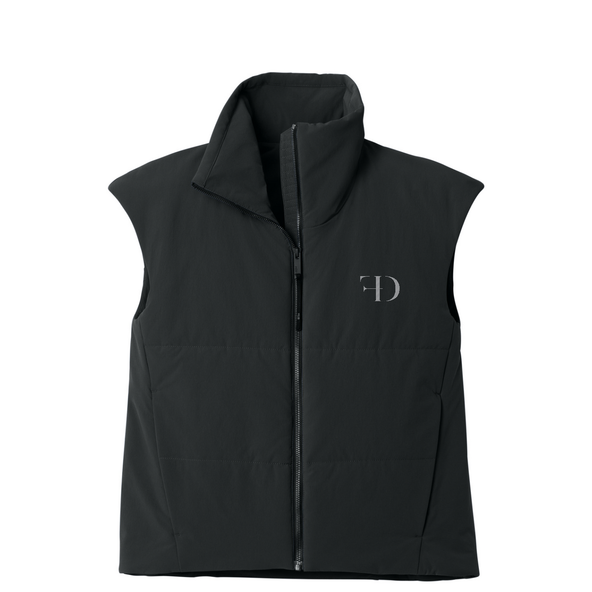 MiiR Women's Sashiko Stretch Puffy Vest — Pitch Black