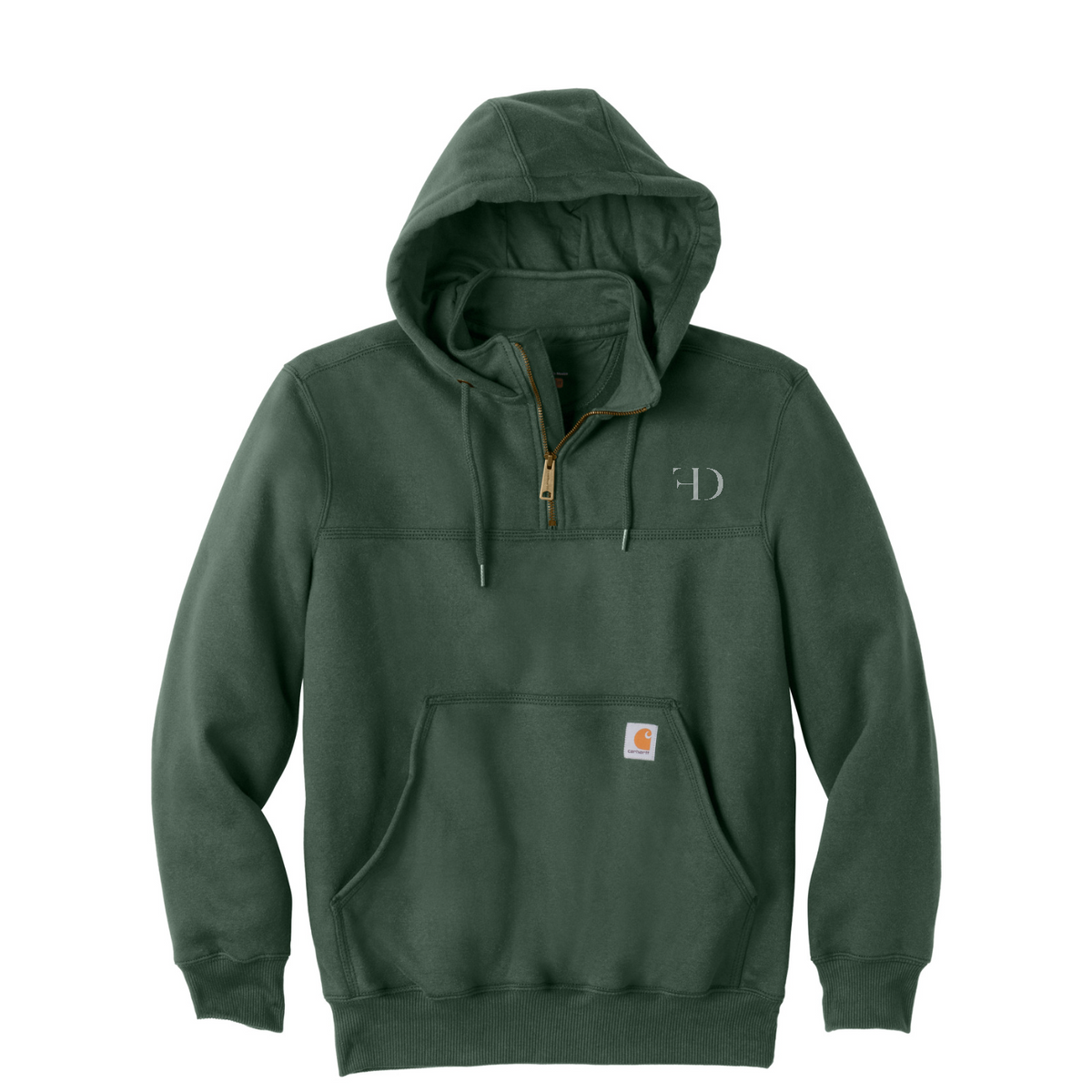 Carhartt  Rain Defender  Paxton Heavyweight Hooded Zip Mock Sweatshirt — Forestry Green