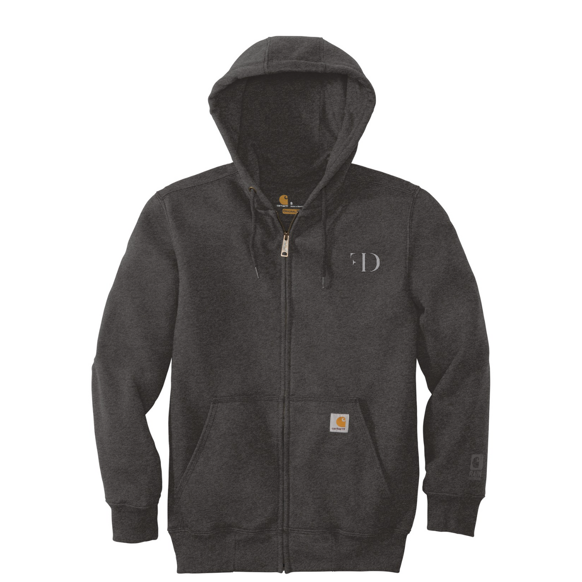 Carhartt  Rain Defender  Paxton Heavyweight Hooded Zip-Front Sweatshirt — Carbon Heather