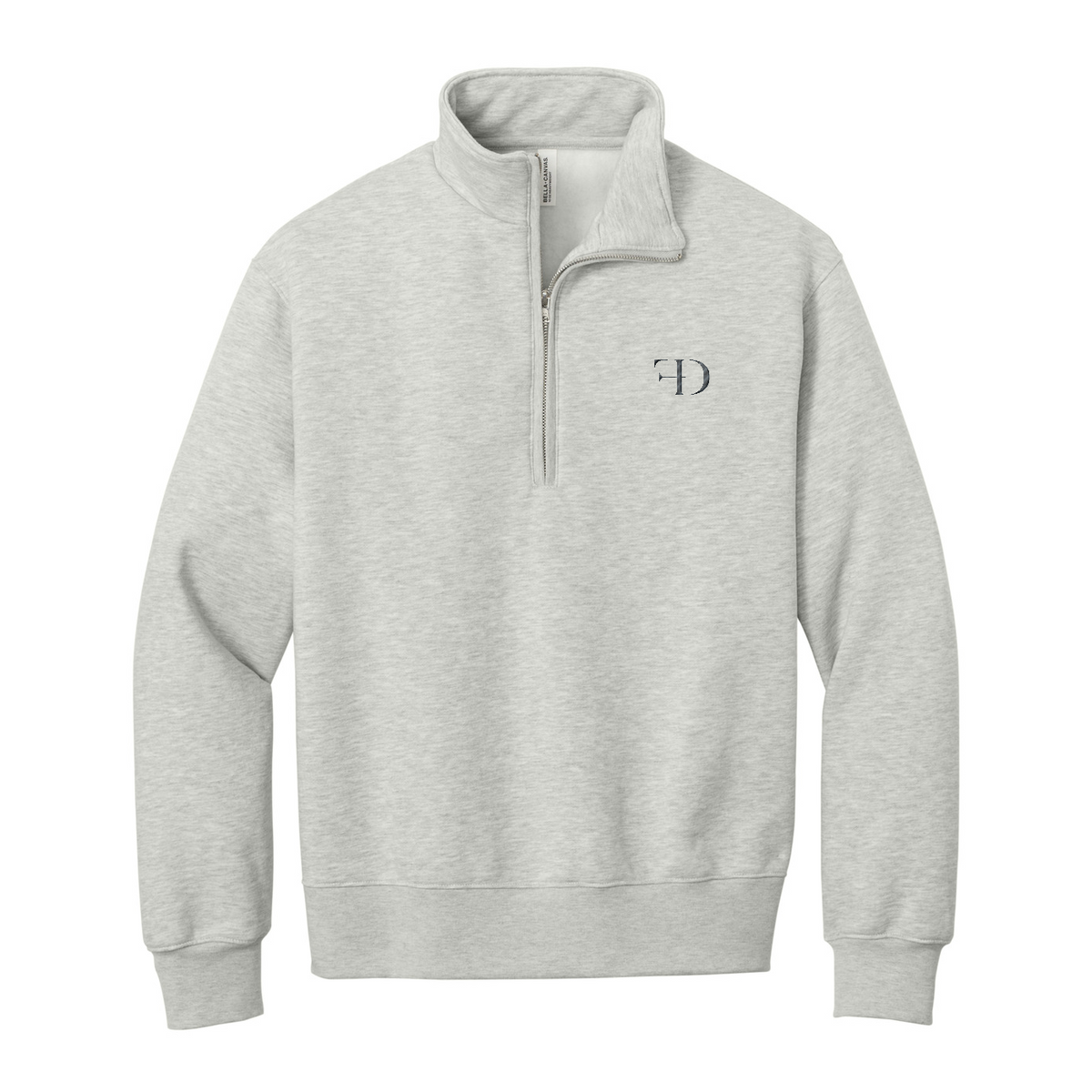 BELLA+CANVAS Unisex 10-Ounce Heavyweight 1/2-Zip Sweatshirt — Vintage Heather Grey