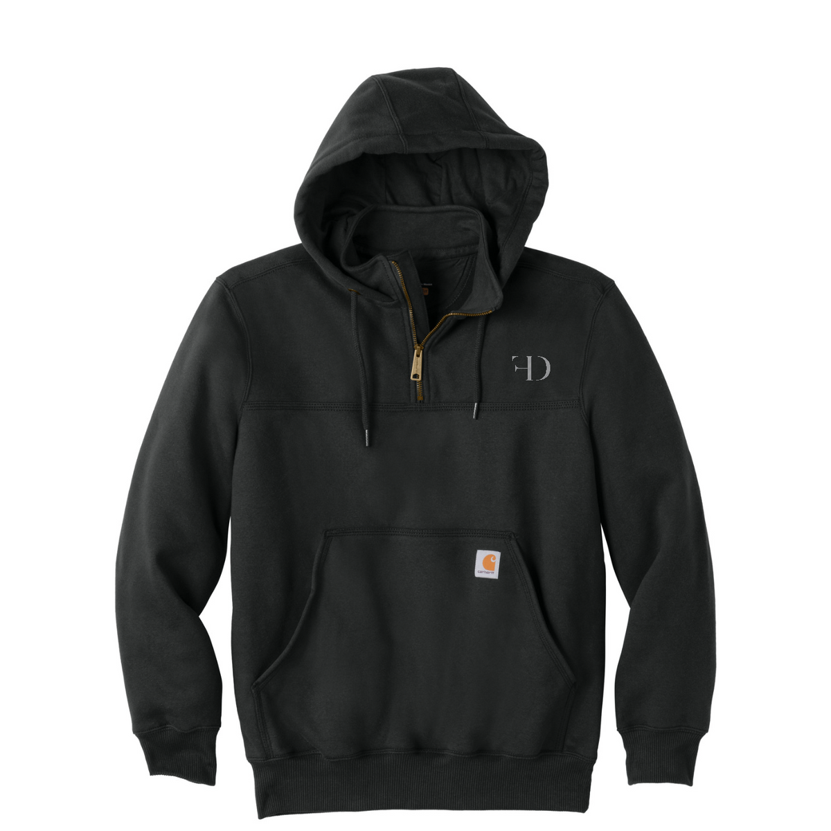 Carhartt  Rain Defender  Paxton Heavyweight Hooded Zip Mock Sweatshirt — Black