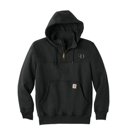Carhartt  Rain Defender  Paxton Heavyweight Hooded Zip Mock Sweatshirt — Black