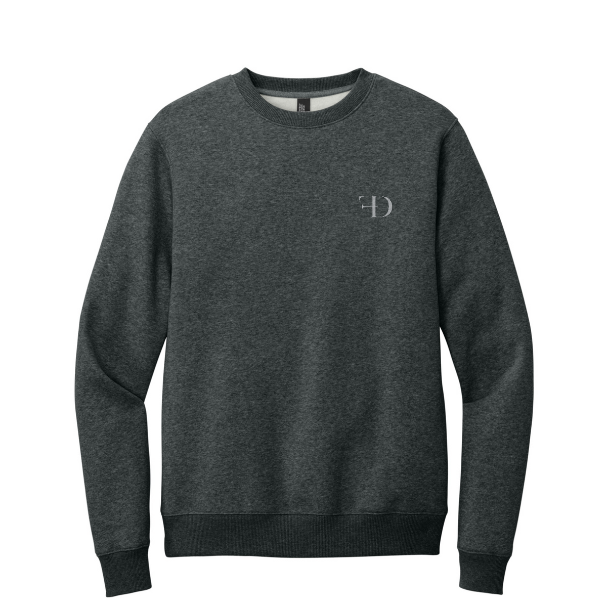 District Perfect Weight Fleece Crew — Heathered Charcoal